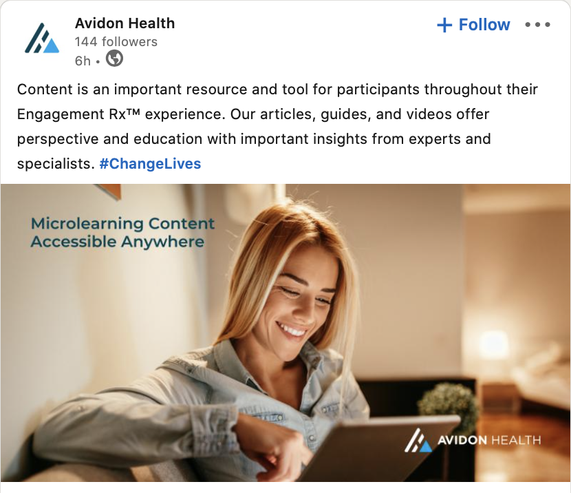 Avidon post about the importance of content
