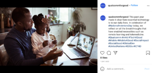 Qualcomm Instagram post about corporate social impact