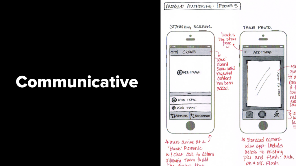 Examples of communicative sketches in a Design Studio