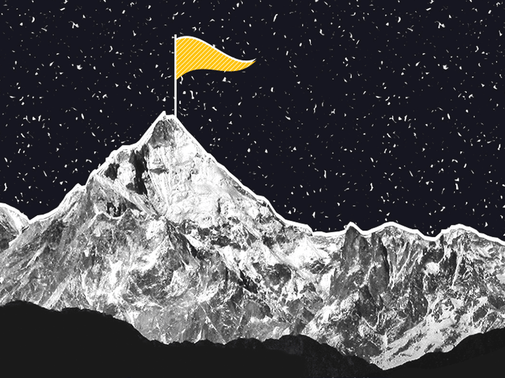 A decorative image of a mountain that represents the customer journey.