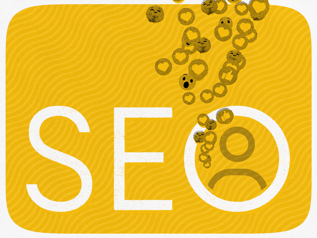 A decorative image showing the connection between SEO and influencer marketing.